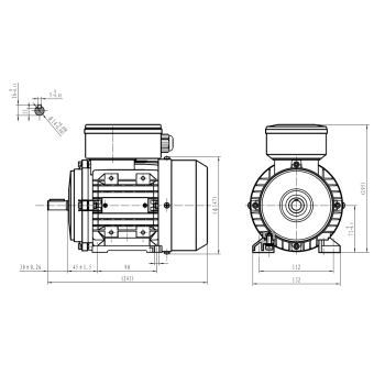 Silnik elektryczny jednofazowy 0,37kW 2800 obr/min. 71B3